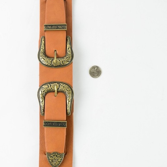 ⚡FLASH SALE⚡Double Trouble-Buckle Belt: Buckskin - Picture 3 of 4